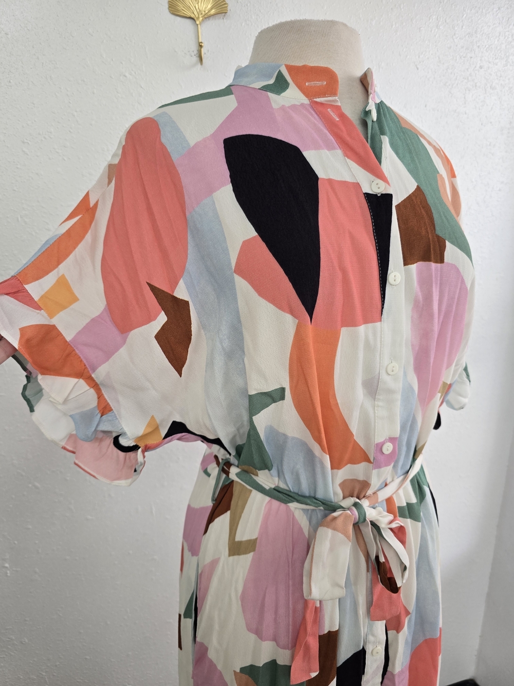 Anthropologie Corey Lynn Calter Anthropologie Soho Abstract Shirtdress Large - Picture 4 of 10